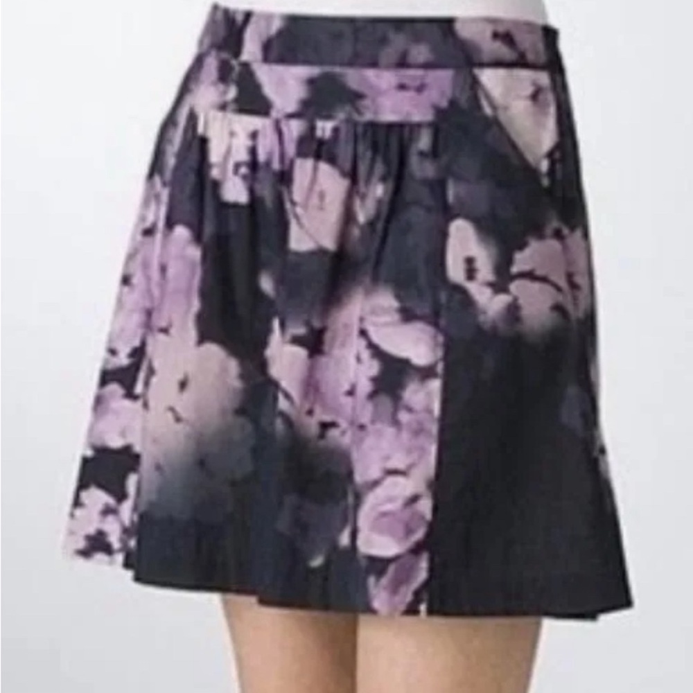 THEORY | Valros Tie Dye Floral A-Line Skirt. Sz.